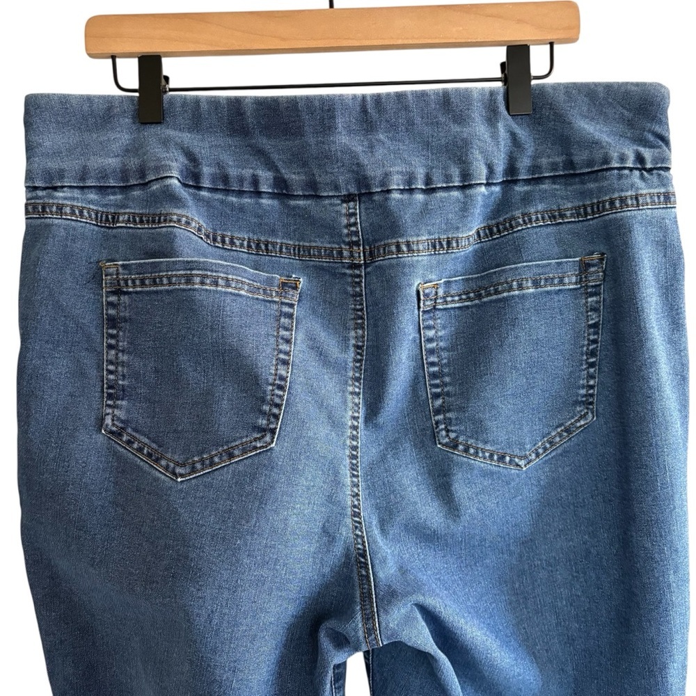 Woman Within Flex Fit Elastic Waist Denim Capri Jeans 20W Pull-on Stretch Casual - Picture 8 of 16